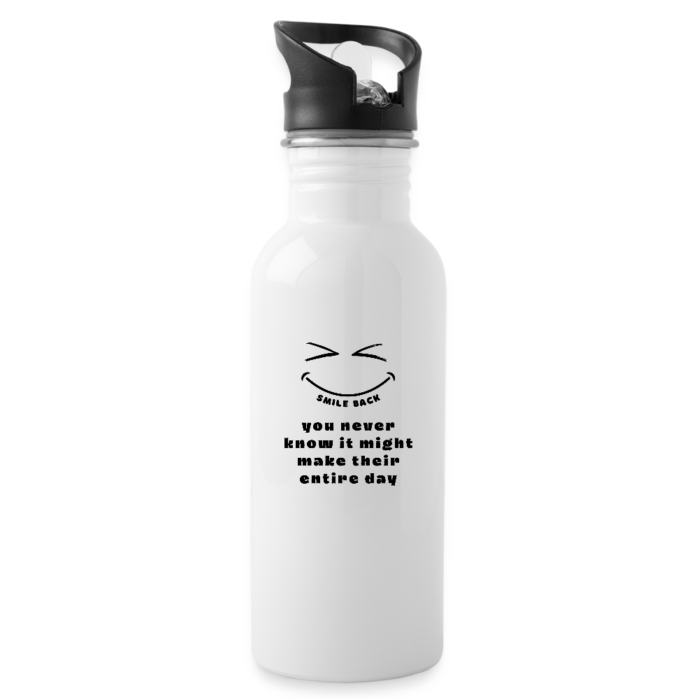 Smile Back Water Bottle - white