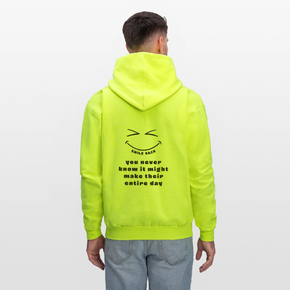 Smile Back Men's Hoodie - safety green