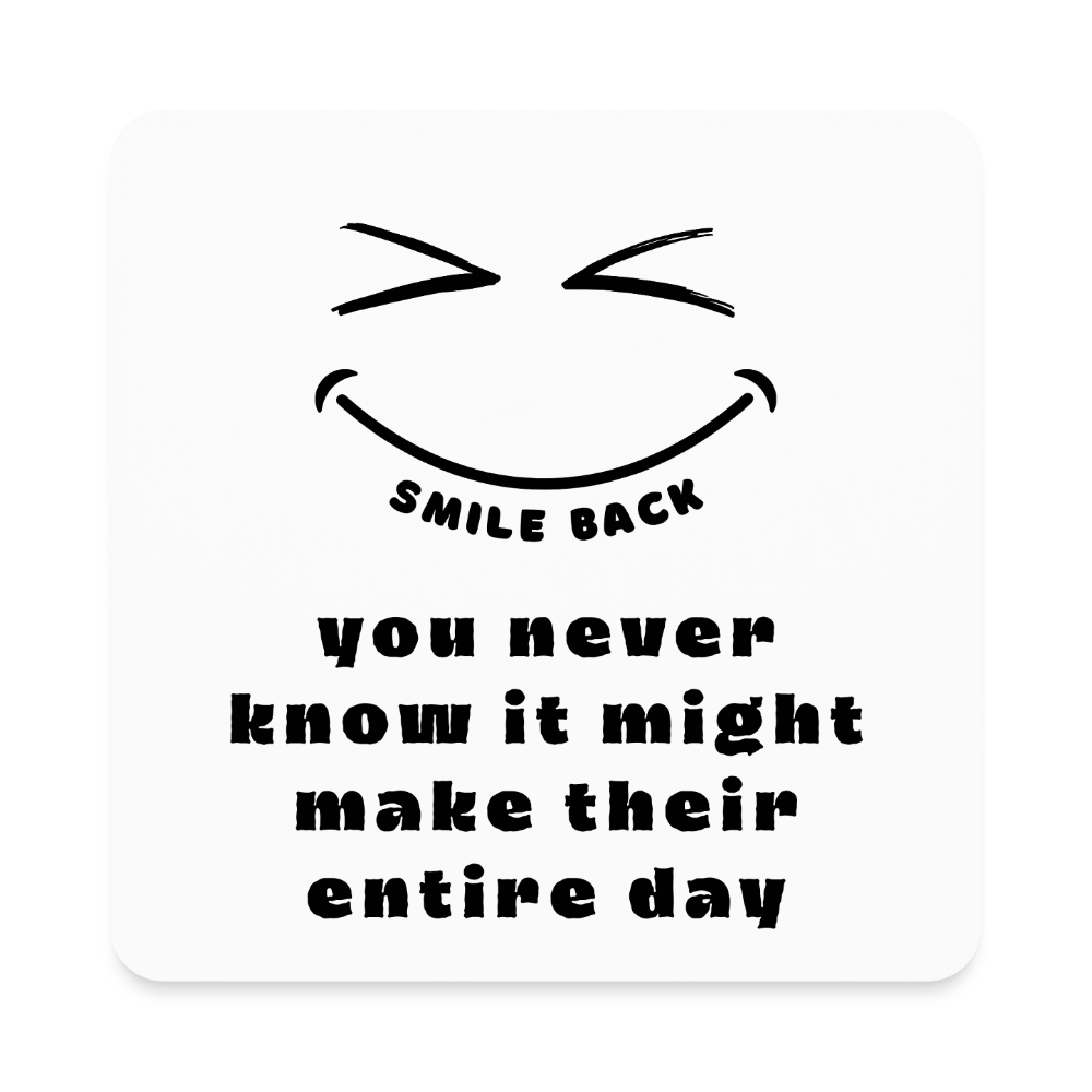 Smile Back Square Magnet - white