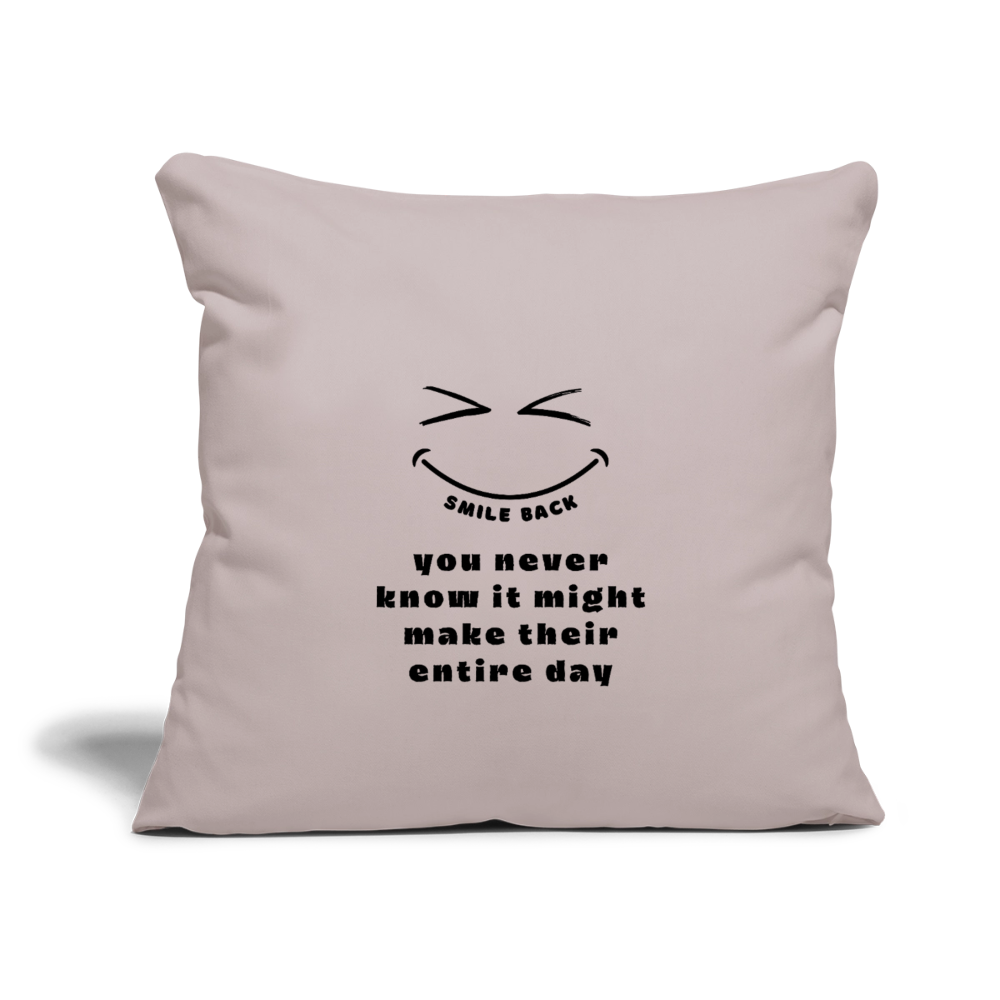 Smile Back Throw Pillow Cover 18” x 18” - light taupe