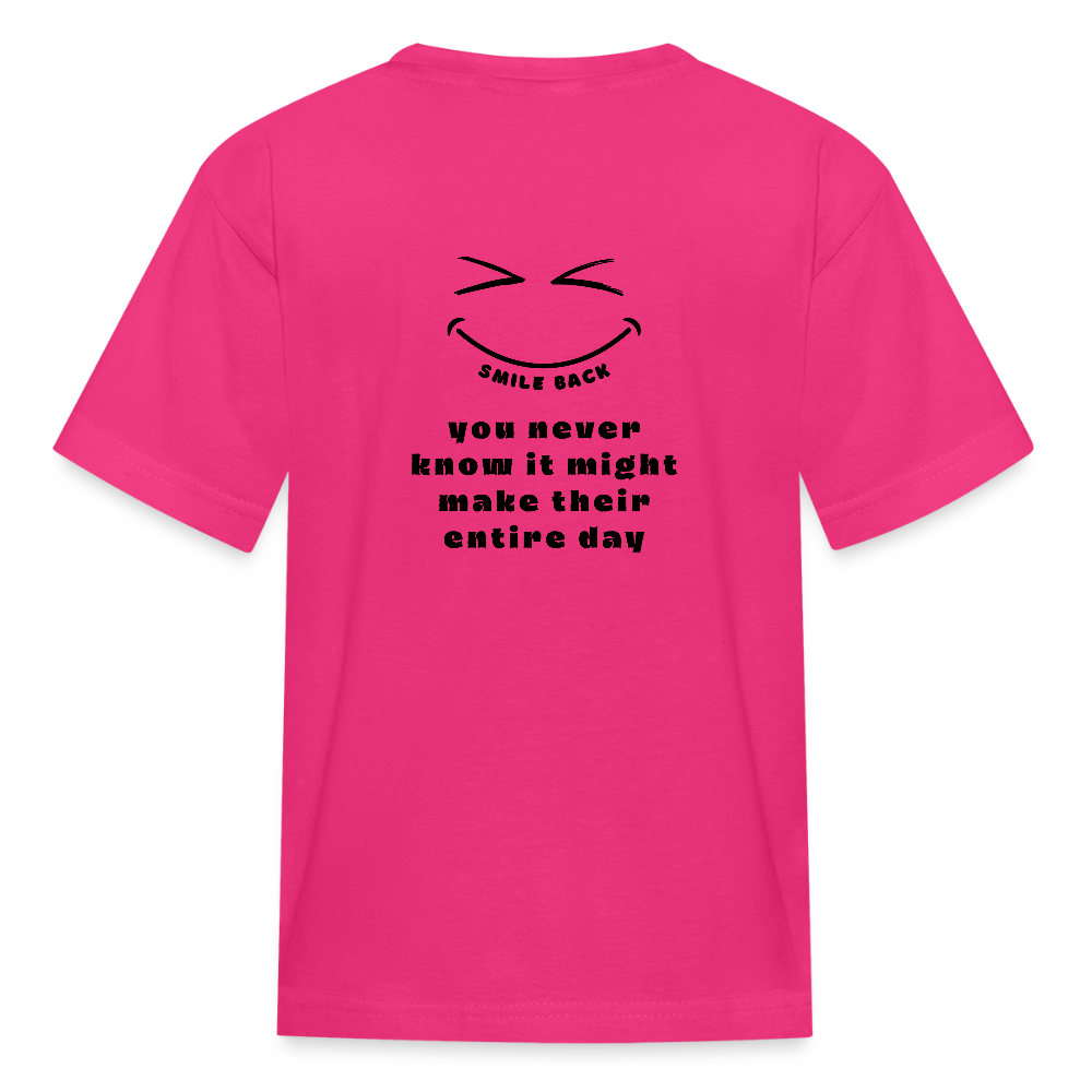 Smile Back Kids' T-Shirt - fuchsia