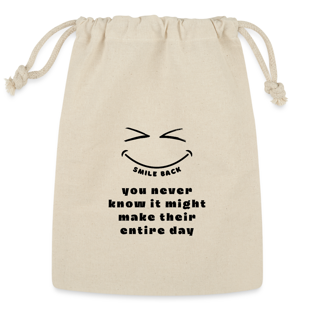 Smile Back Reusable Gift Bag - Natural