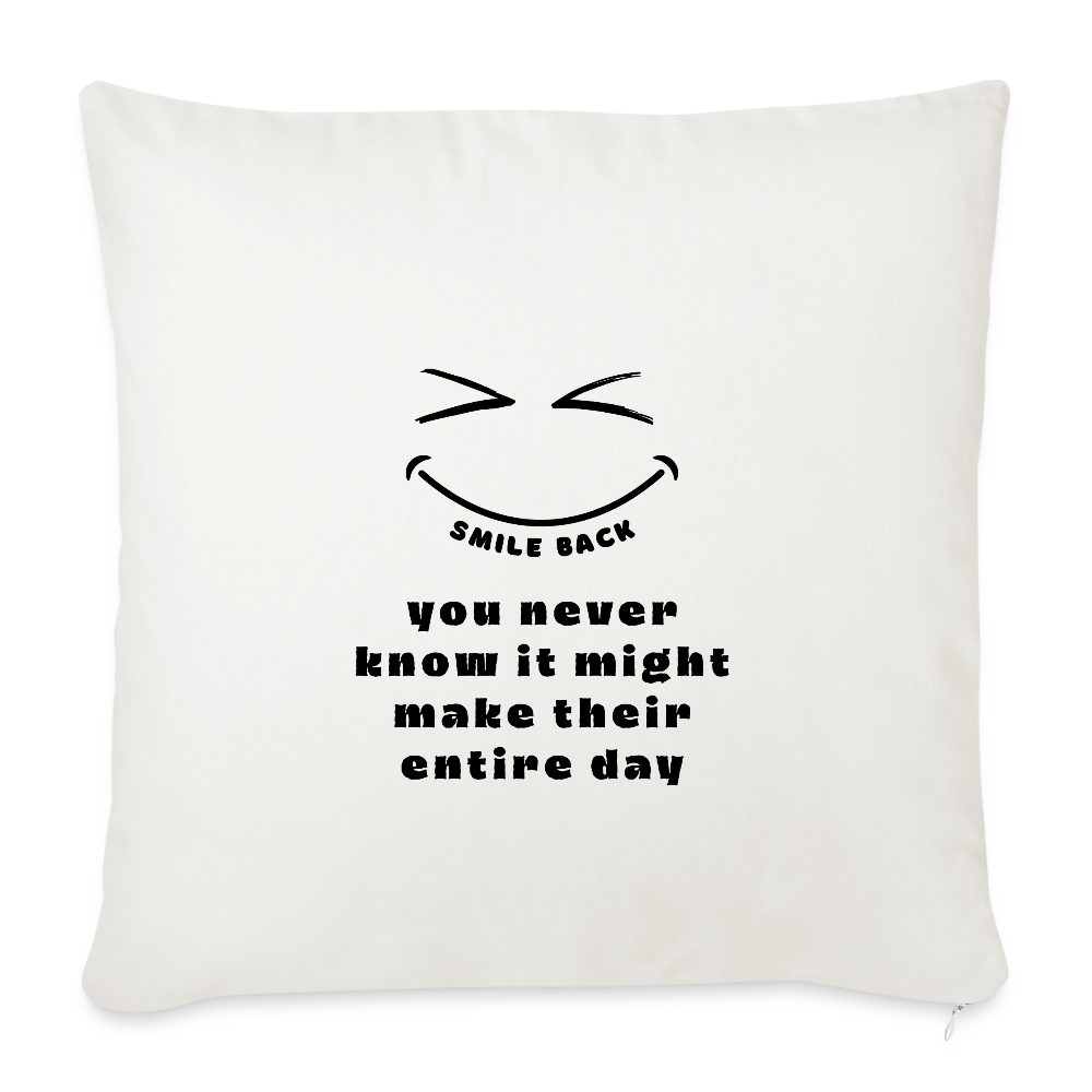 Smile Back Throw Pillow Cover 18” x 18” - natural white