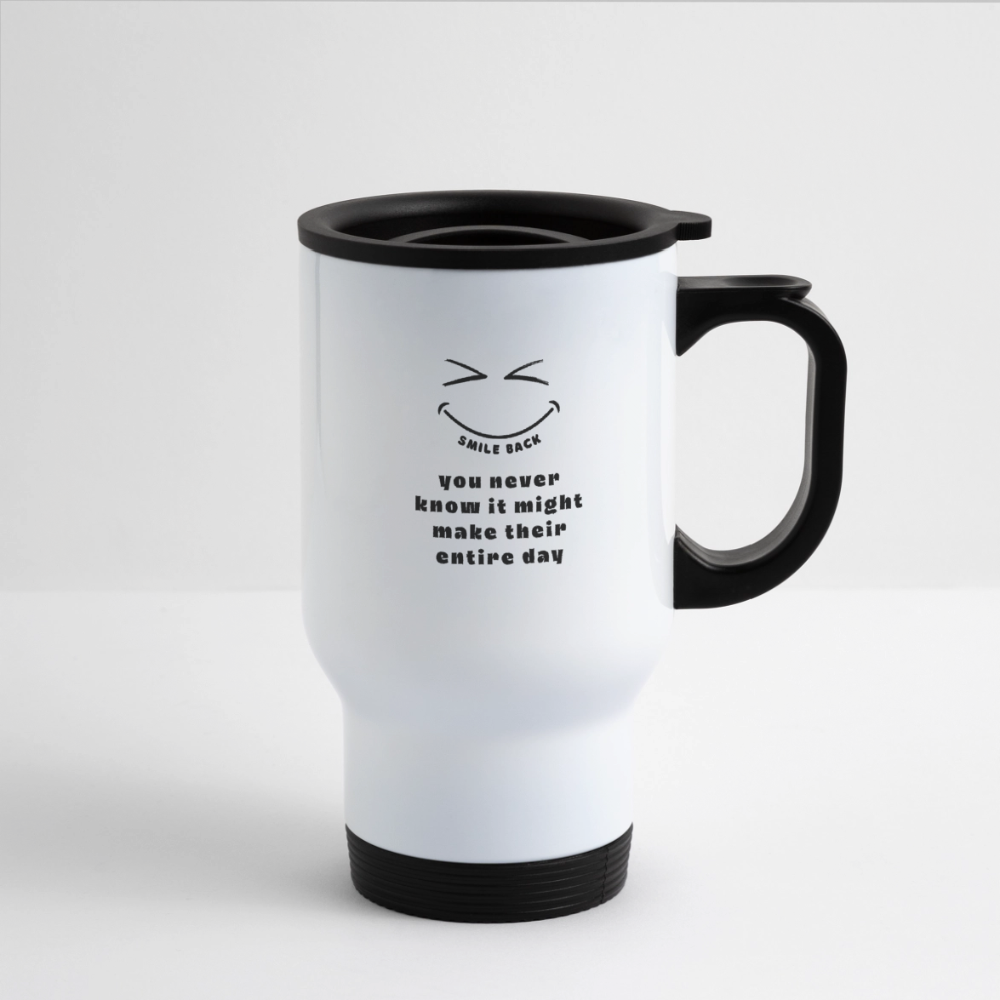 Smile Back Travel Mug - white