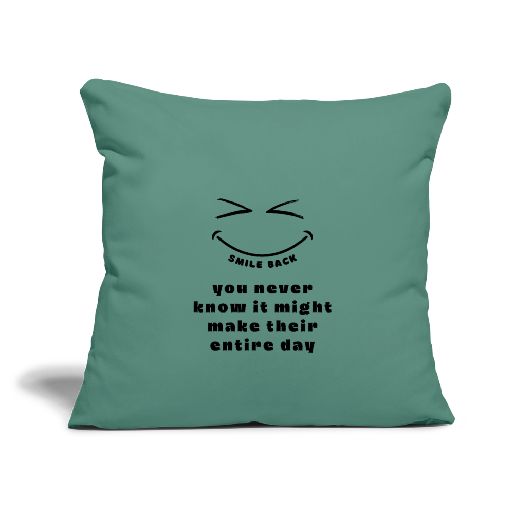Smile Back Throw Pillow Cover 18” x 18” - cypress green
