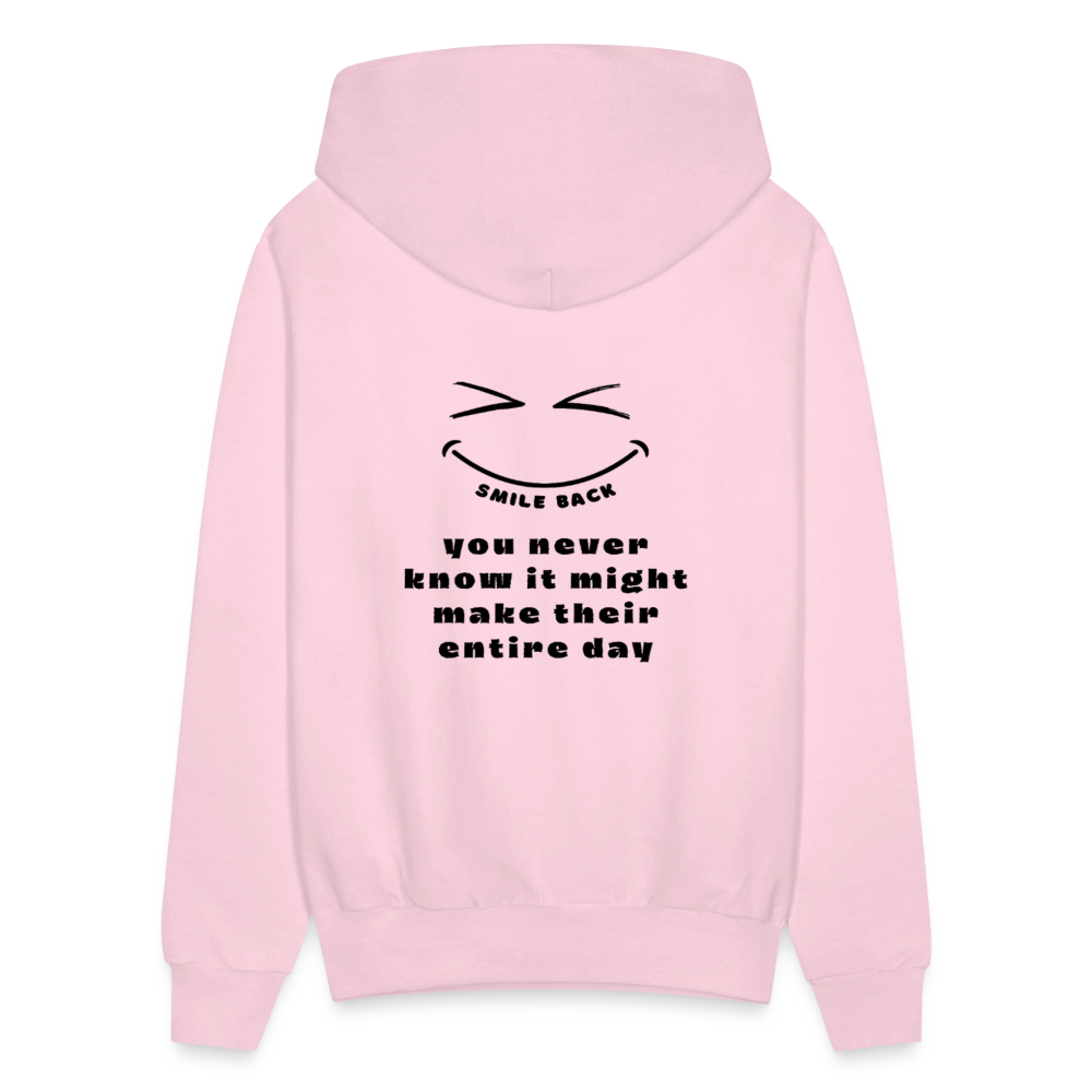 Smile Back Women's Hoodie - pale pink