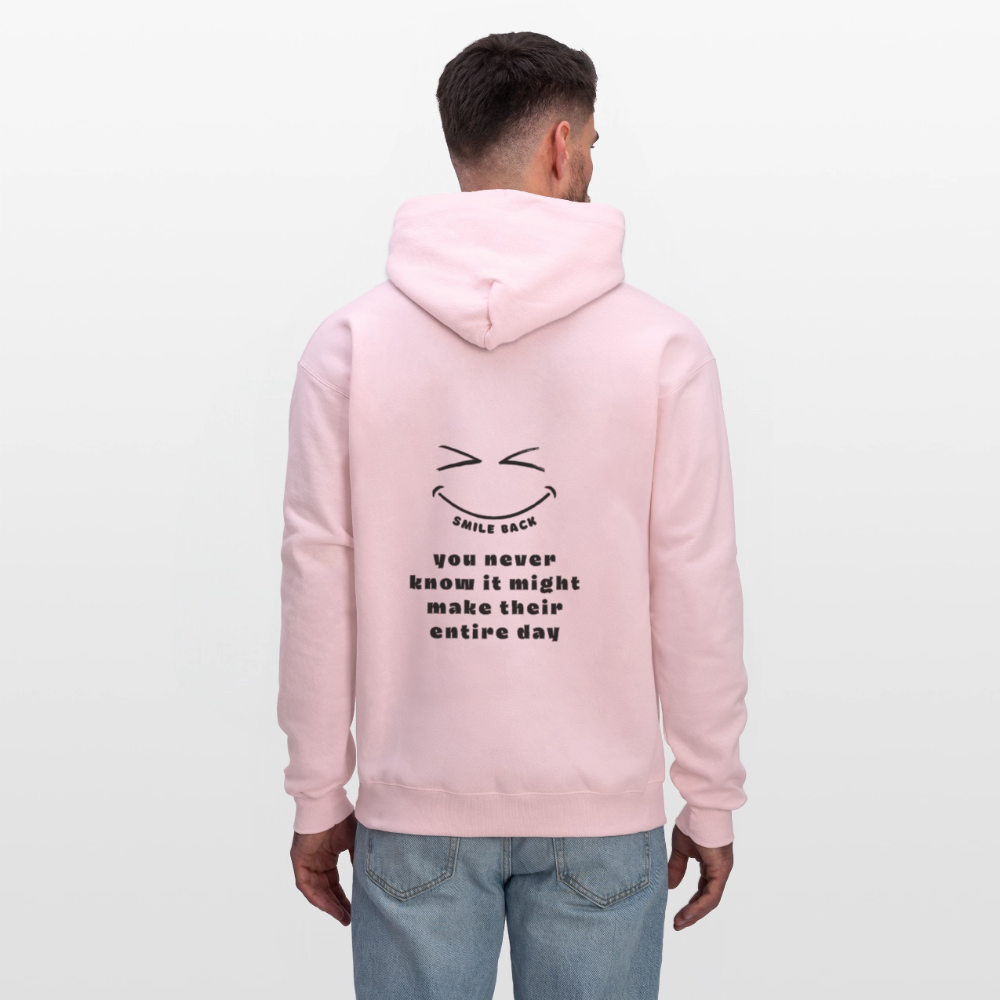 Smile Back Men's Hoodie - pale pink