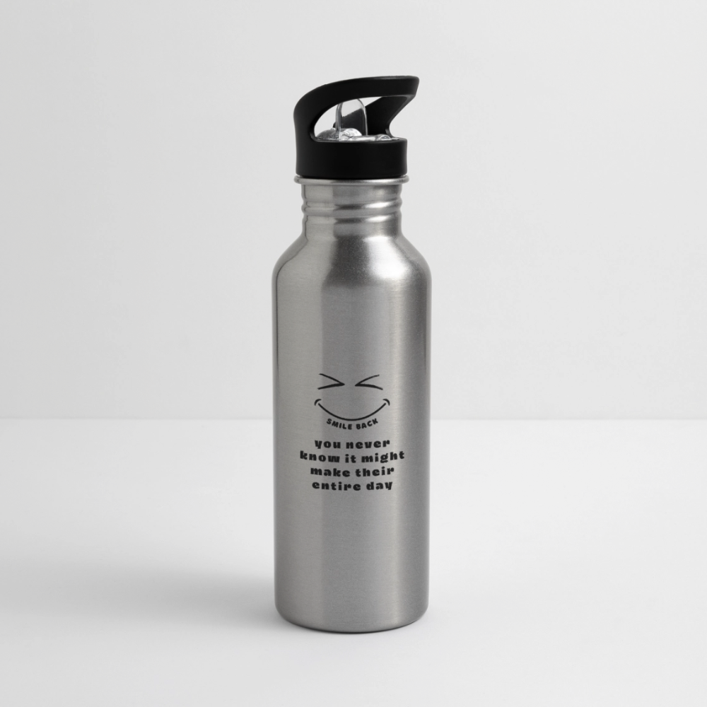 Smile Back Water Bottle - silver