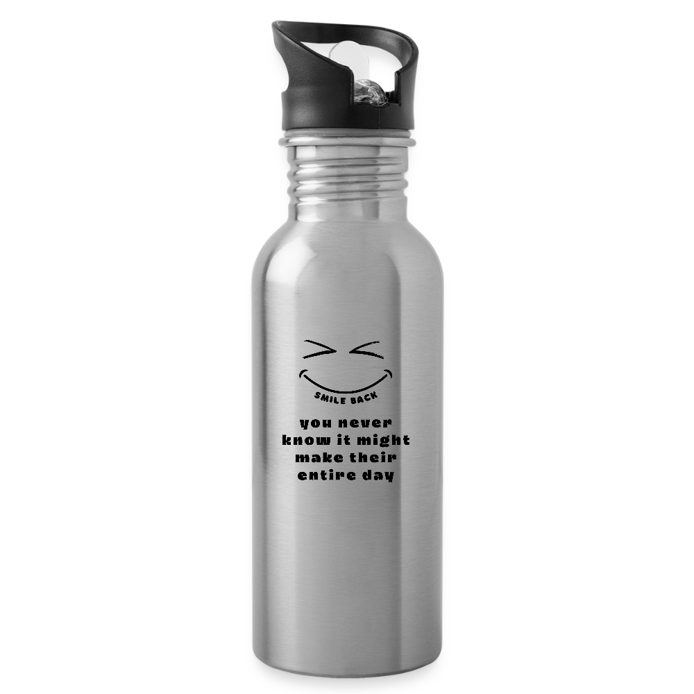 Smile Back Water Bottle - silver