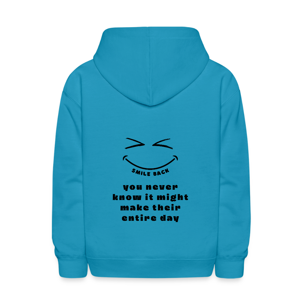 Smile Back Kids' Hoodie - turquoise