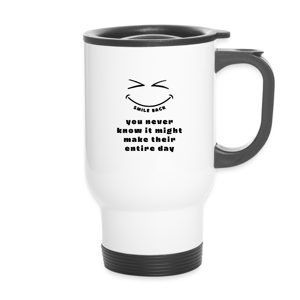 Smile Back Travel Mug - white