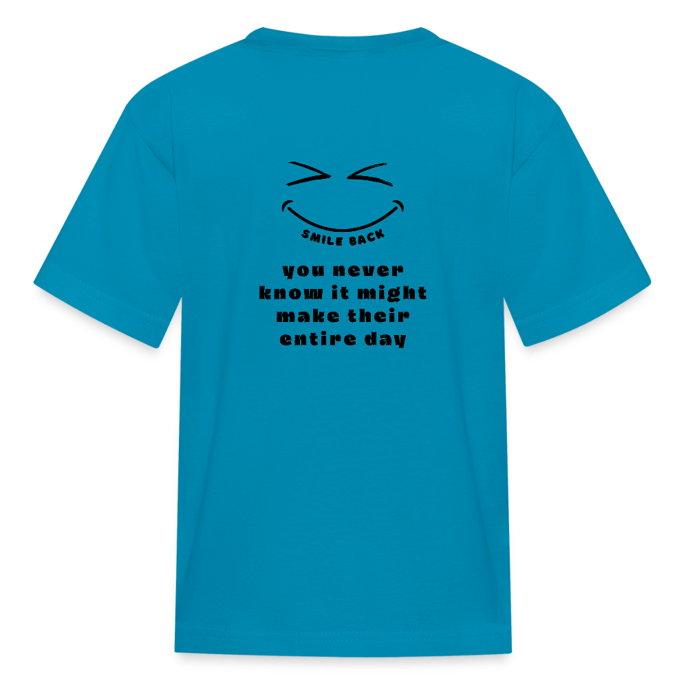 Smile Back Kids' T-Shirt - turquoise