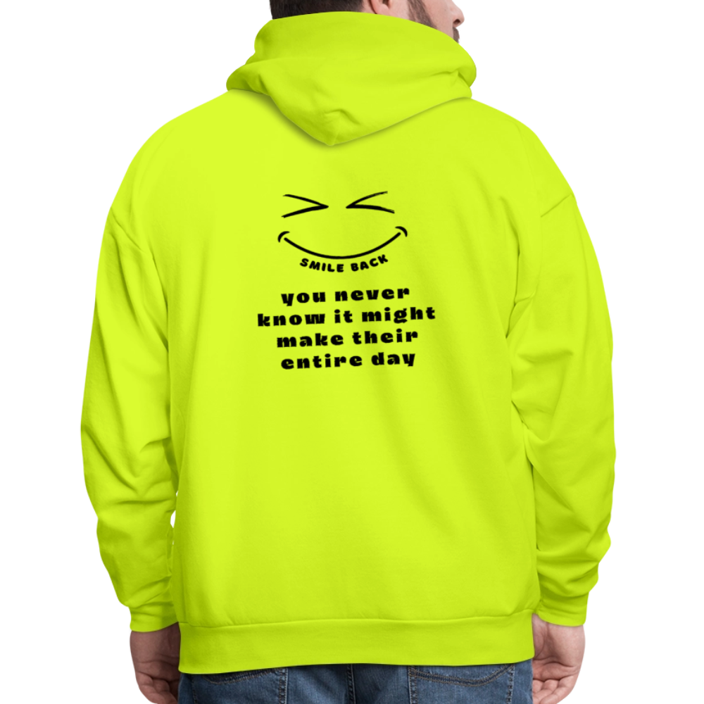Smile Back Men's Hoodie - safety green
