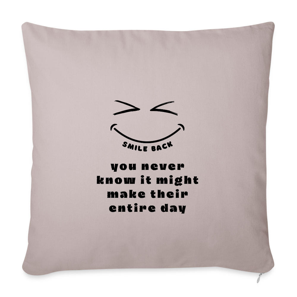 Smile Back Throw Pillow Cover 18” x 18” - light taupe