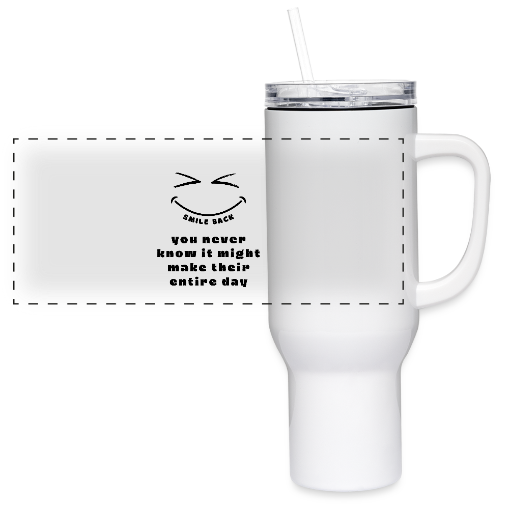 Smile Back 40 oz Travel Tumbler - white