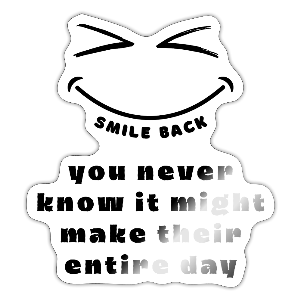 Smile Back Sticker - white glossy