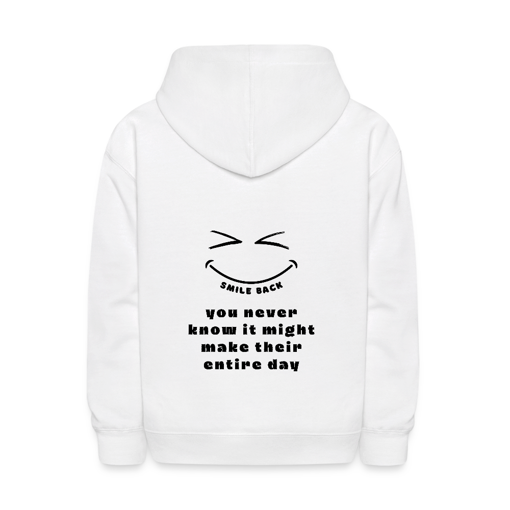 Smile Back Kids' Hoodie - white