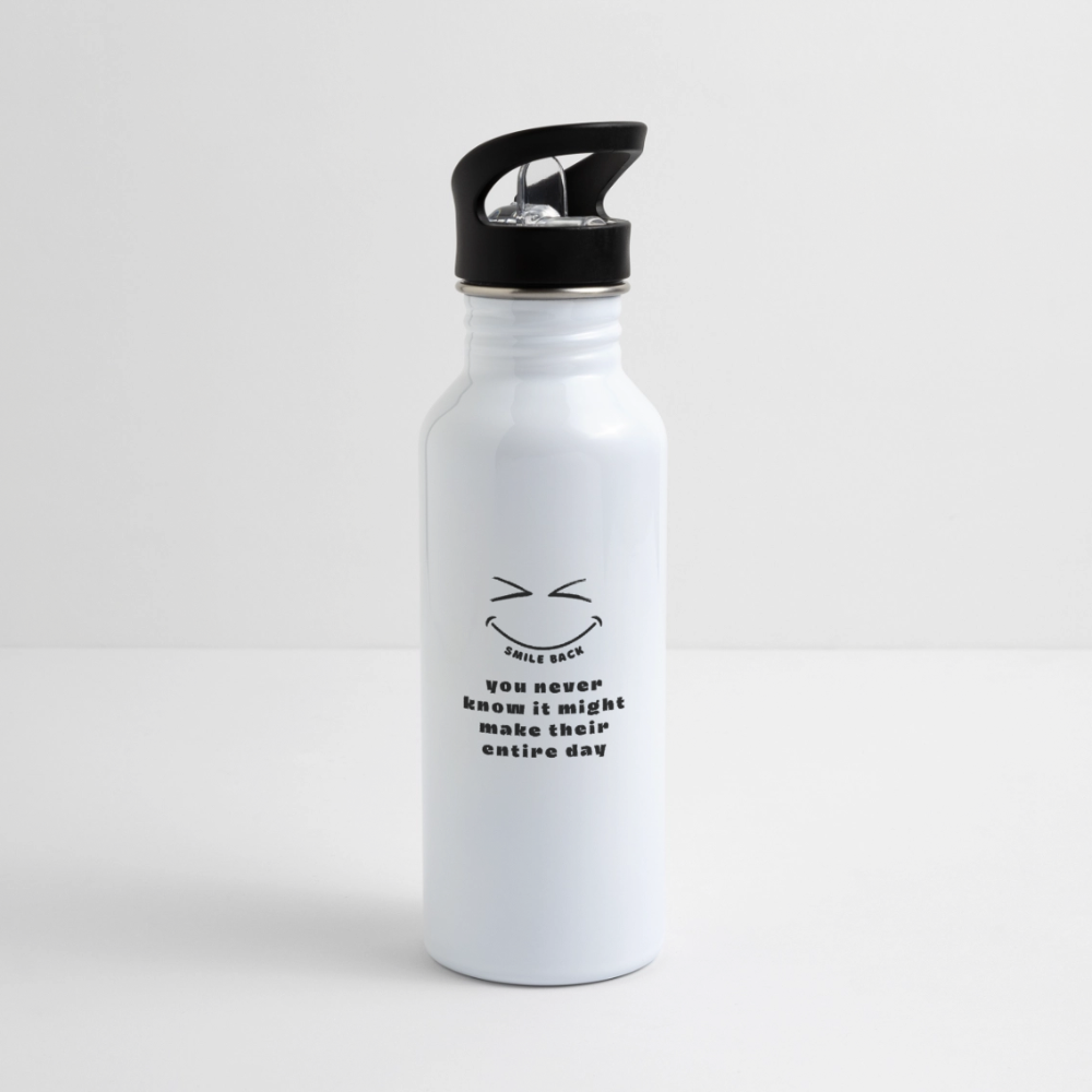 Smile Back Water Bottle - white